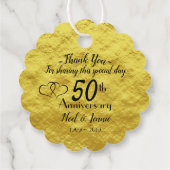 金色の50周年記念の感謝を込めて フェイバータグ (裏面)