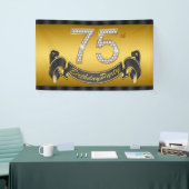金色の75歳の誕生日パーティー 横断幕 (トレードショー)