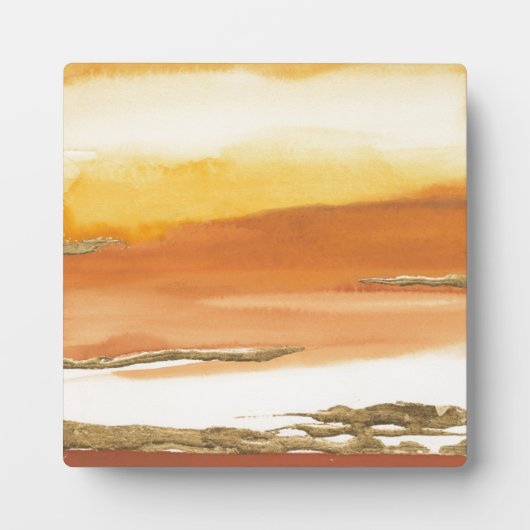 金色アンバーI v2抽象芸術プリント フォトプラーク (正面)