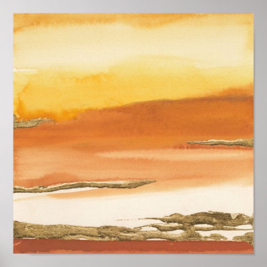 金色アンバーI v2抽象芸術プリント ポスター (正面)