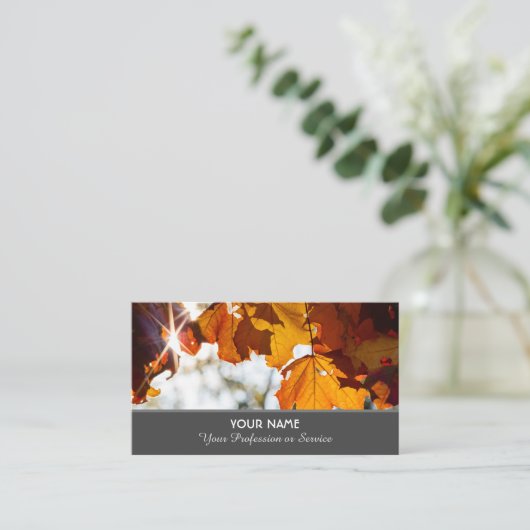 金色カラフルの夕日ビジネスc 名刺 (スタンド正面)