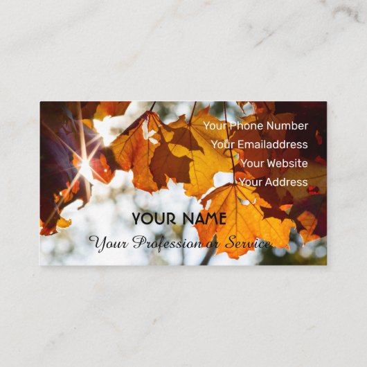 金色カラフルの夕日ビジネスc 名刺 (裏面)