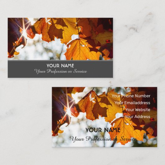 金色カラフルの夕日ビジネスc 名刺 (正面/裏面)