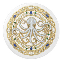 金色クリスタルオーシャンシーオクトパス2Dグラフィックジェムストーン