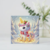 金色クリスマスイルミネーションに包まれたユニコーン シーズンカード (スタンド正面)