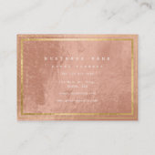 金色ストライプのフレームミニマルジオメトリのピンクのスキン 名刺 (裏面)