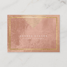 金色ストライプのフレームミニマルジオメトリのピンクのスキン 名刺