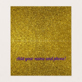 金色パーソナライズされたグリッター 名刺 (外部フラット)