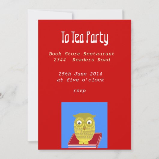 金色フクロウ 招待状 (裏面)