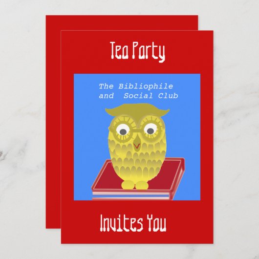 金色フクロウ 招待状 (正面/裏面)