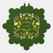 金色メリーで明るいパーソナライズされた オーナメントカード (裏面)