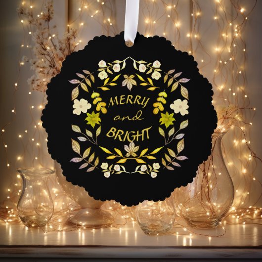 金色メリーで明るいパーソナライズされた オーナメントカード