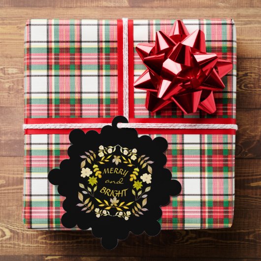 金色メリーで明るいパーソナライズされた オーナメントカード (インサイチュ (ギフト))