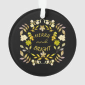 金色メリーで明るいパーソナライズされた オーナメント (裏面)