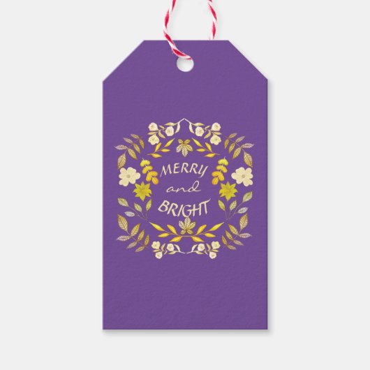 金色メリーで明るいパーソナライズされた ギフトタグ (正面)