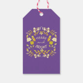 金色メリーで明るいパーソナライズされた ギフトタグ (裏面)