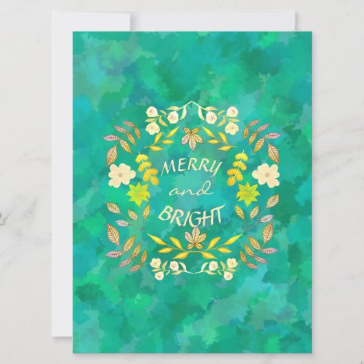 金色メリーで明るいパーソナライズされた シーズンカード (正面)