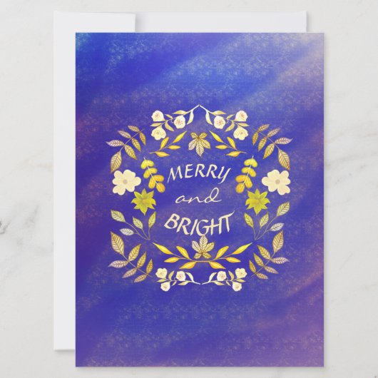 金色メリーで明るいパーソナライズされた シーズンカード (正面)