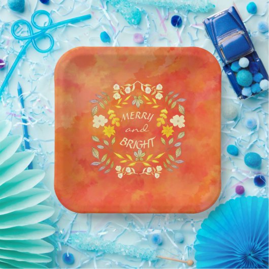 金色メリーで明るいパーソナライズされた ペーパープレート (パーティー)