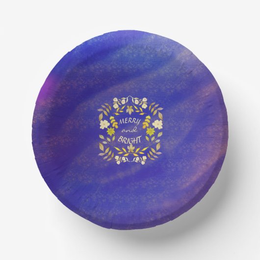 金色メリーで明るいパーソナライズされた ペーパーボウル (正面)