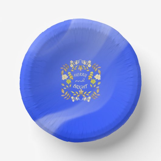 金色メリーで明るいパーソナライズされた ペーパーボウル (正面)