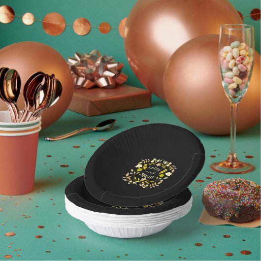 金色メリーで明るいパーソナライズされた ペーパーボウル (複数)