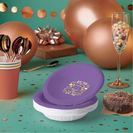 金色メリーで明るいパーソナライズされた ペーパーボウル (複数)