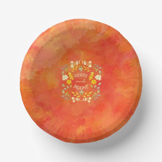 金色メリーで明るいパーソナライズされた ペーパーボウル (正面)