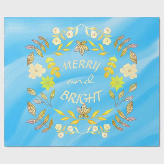 金色メリーで明るいパーソナライズされた ラッピングペーパー (フラット)