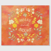 金色メリーで明るいパーソナライズされた ラッピングペーパー (フラット)