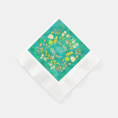 金色メリーで明るいパーソナライズされた 縁ありカクテルナプキン (角)