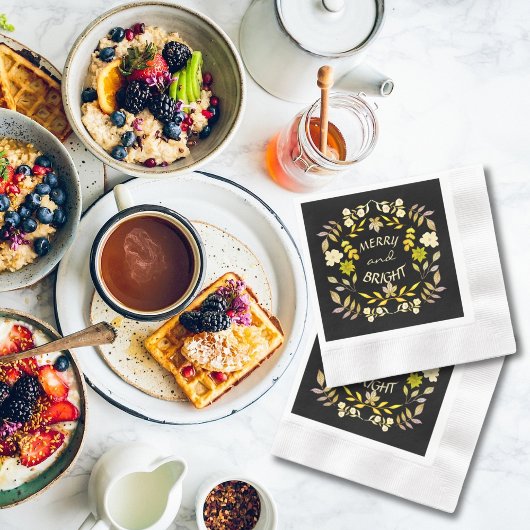 金色メリーで明るいパーソナライズされた 縁ありカクテルナプキン