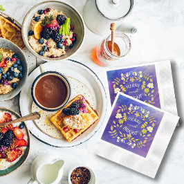 金色メリーで明るいパーソナライズされた 縁ありカクテルナプキン