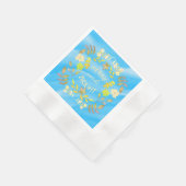 金色メリーで明るいパーソナライズされた 縁ありカクテルナプキン (角)