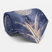 金色モダンパイナップル星雲模様 ネクタイ (ロール)