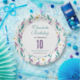 金色リトルマーメイド10歳の誕生日 | アンダーザシー ペーパープレート