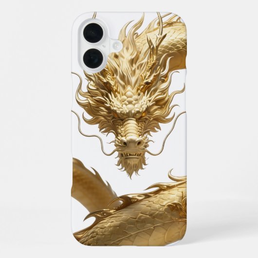 金色中国の龍のアート | 神話の生物ファンタジー iPhoneケース (裏面)
