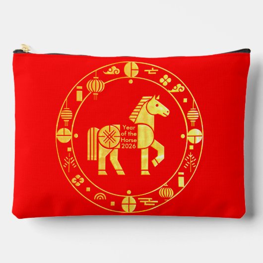 金色中国新年2026 アクセサリーポーチ (正面)