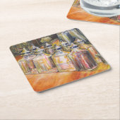 金色光のイデオグラフィ スクエアペーパーコースター (アングル)