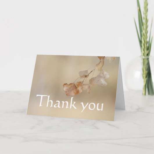 金色葉の感謝してい サンキューカード (正面)