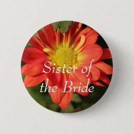 金色、オレンジ色のデイジー花。 缶バッジ