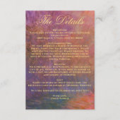 金色 オレンジ 紫の夕焼け空 モネアート ウェディング エンクロージャーカード (正面)