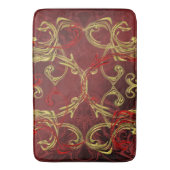 金色、赤、黒の光沢のあるフェスティバル バスマット (正面縦)