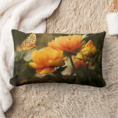 金花と蝶 ランバークッション (ブランケット)