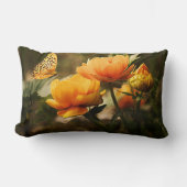 金花と蝶 ランバークッション (正面)