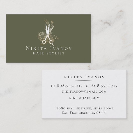 金花のサロンはロゴを切ります 名刺 (正面/裏面)