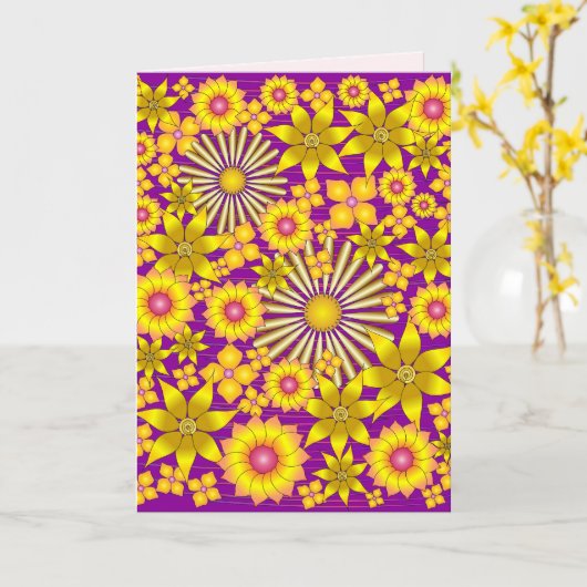 金花の挨拶状 カード (黄色い花)