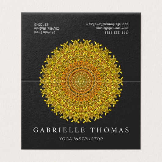 金花の華美な曼荼羅 名刺 (外部フラット)