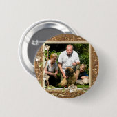 金花フレームのあなた自身の写真! - 缶バッジ (正面&裏面)