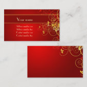 金花模様のプロフィールカード 名刺 (正面/裏面)